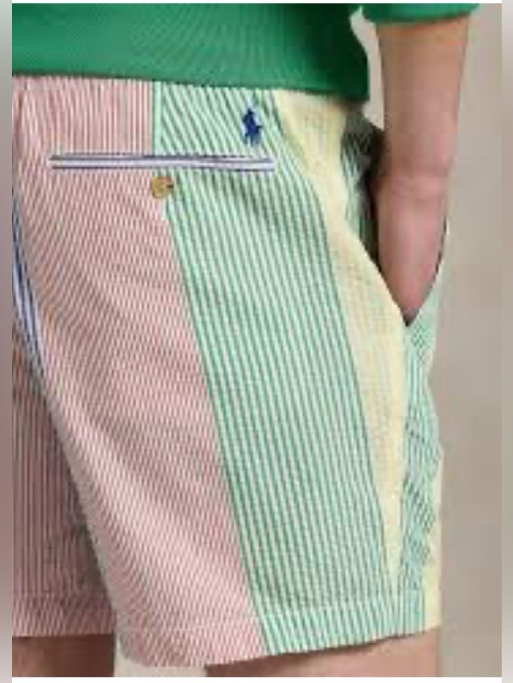 Polo Ralph Lauren Shorts Seersucker Stripe Men’s Deck Shorts XL - Picture 10 of 10